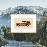 Affiche d'art Jeep Grand Wagoneer, Red Edition - Premiere Base